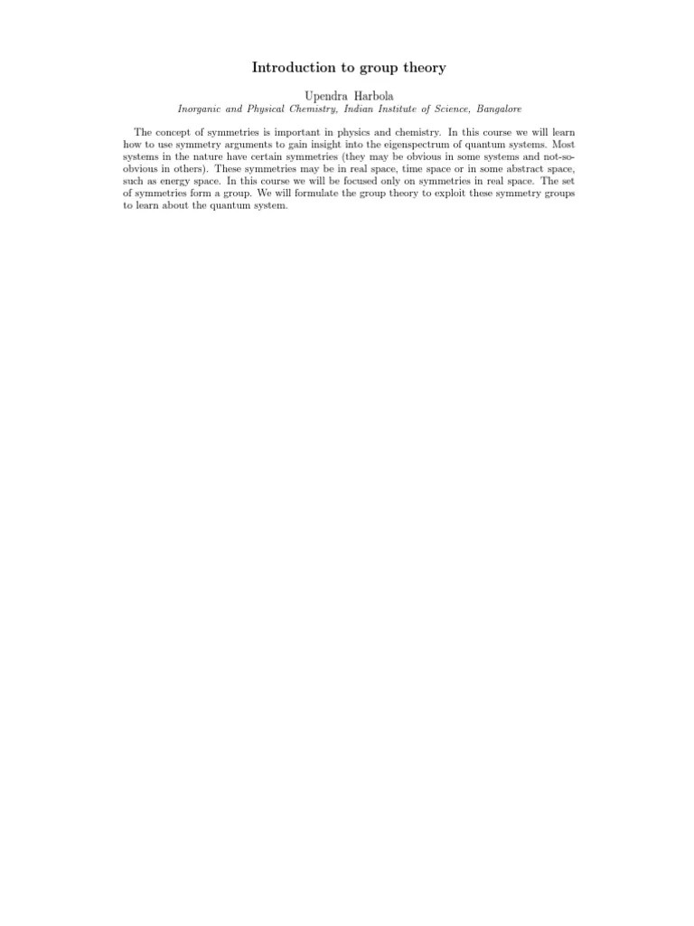 Group Theory | PDF | Group (Mathematics) | Matrix (Mathematics)