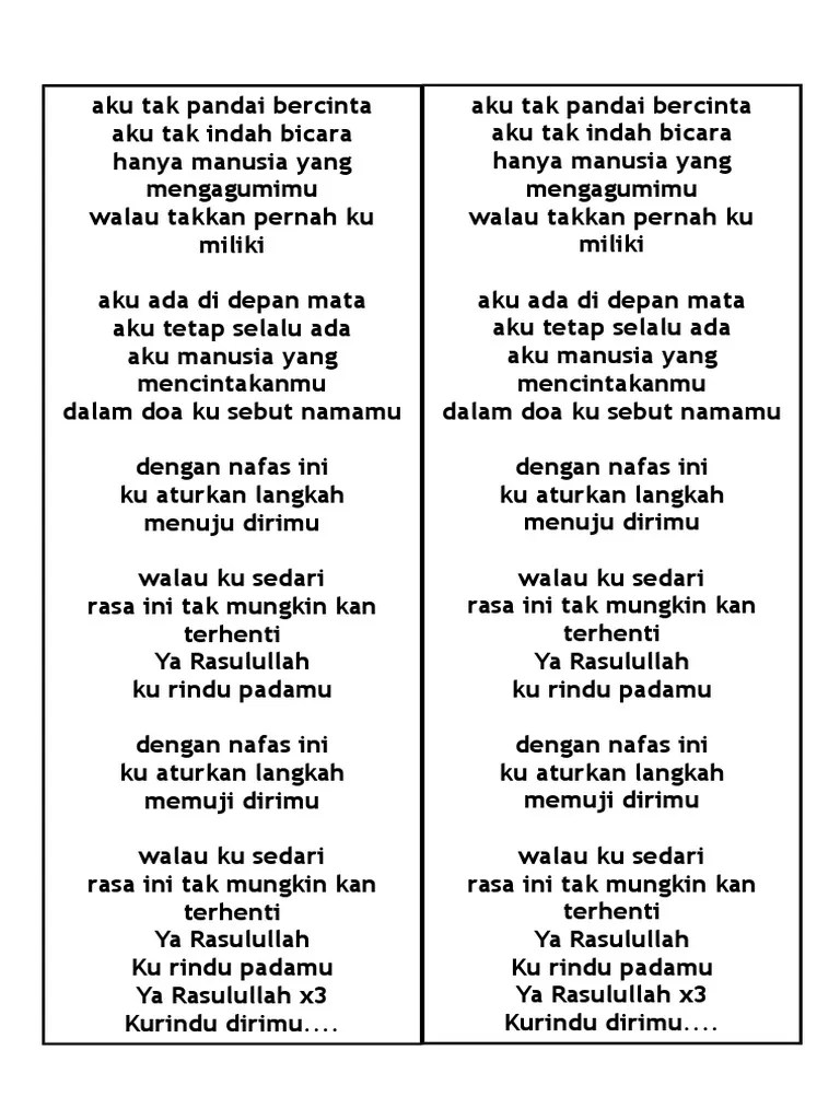 Tak akan sempurna bila kau tiada. Aku Tak Pandai Bercinta Pdf
