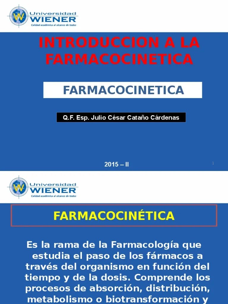 Clase 01 - Introduccion A La Farmacocinetica | PDF | Farmacocinética | Medicamentos Con Receta