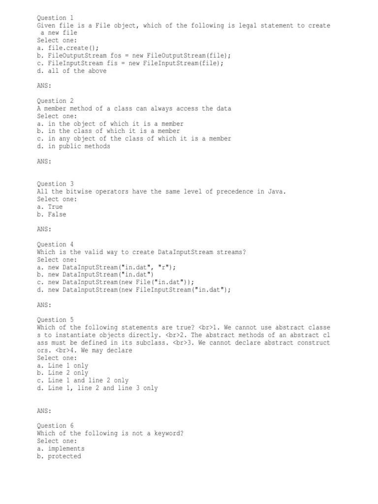 Java Examination Paper2 Question | PDF | C (Programming Language ...