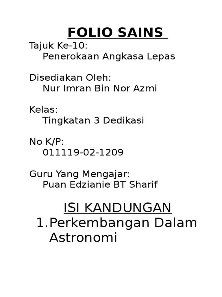 Penghargaanbersyukur kehadrat illahi kerana dengan limpahkurnianya dapat juga saya menyiapkan folio yang diberikan olehguru subjek reka bentuk dan teknologi . Kesimpulan Folio Sains Tingkatan 2