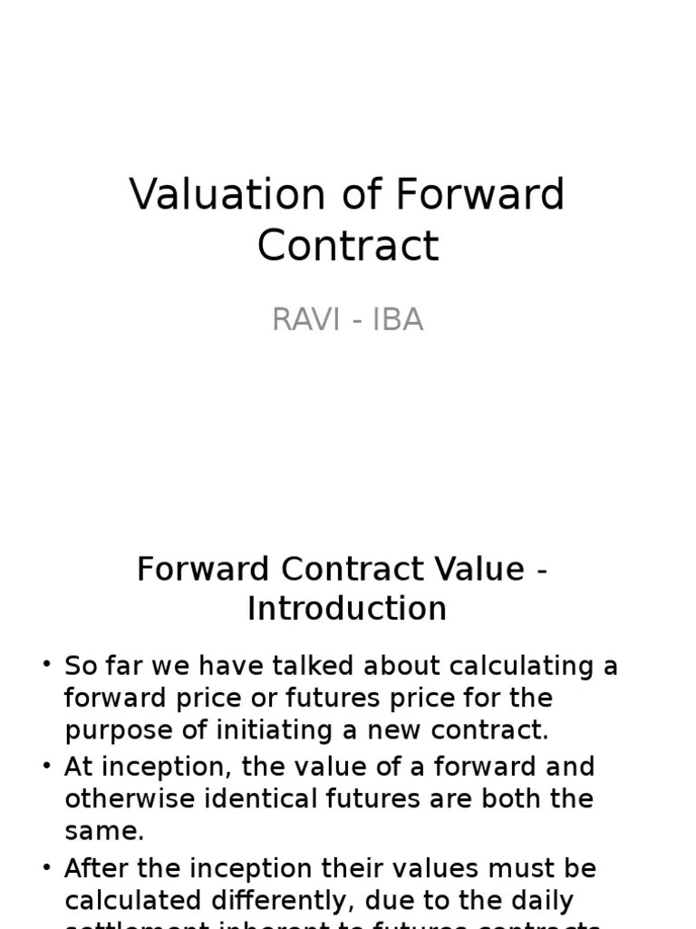 Valuation Of Forward Contract | PDF | Futures Contract | Present Value