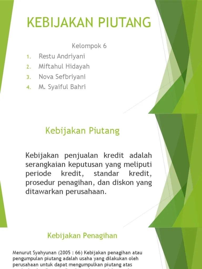 Kebijakan Piutang | PDF
