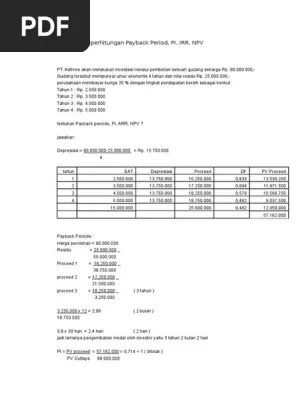 Contoh soal capital budgeting mirr. Contoh Soal Perhitungan Payback Period Pdf