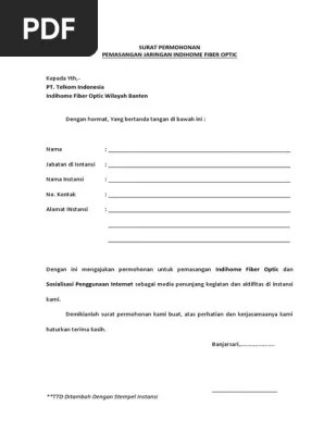 Contoh Surat Kuasa Balik Nama Telkom Contoh Surat Contoh surat kuasa upgrade indihome.