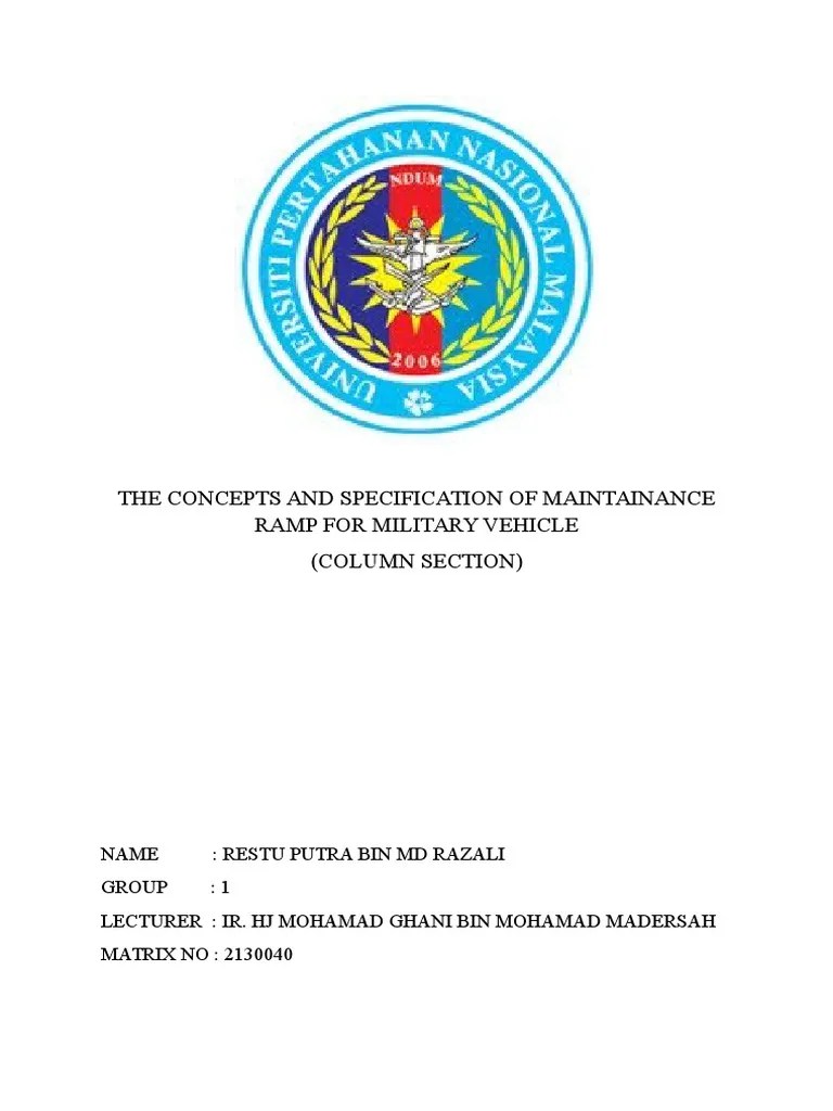 The Concepts And Specification Of Maintainance Ramp For Military Vehicle | PDF | Strength Of ...
