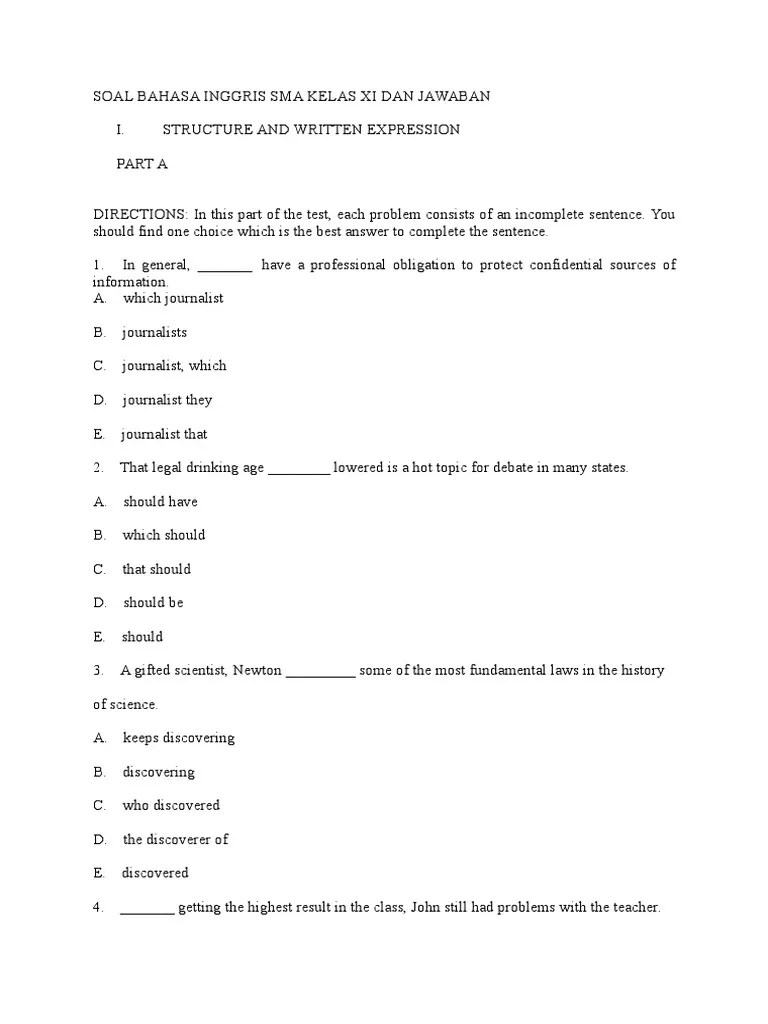 Postingan populer contoh soal bahasa inggris kelas x semester 1 kurikulum 2013 beserta jawabannya pilihan ganda part 2. Contoh Soal Bahasa Inggris Tentang Song Beserta Jawaban Kemendikbud