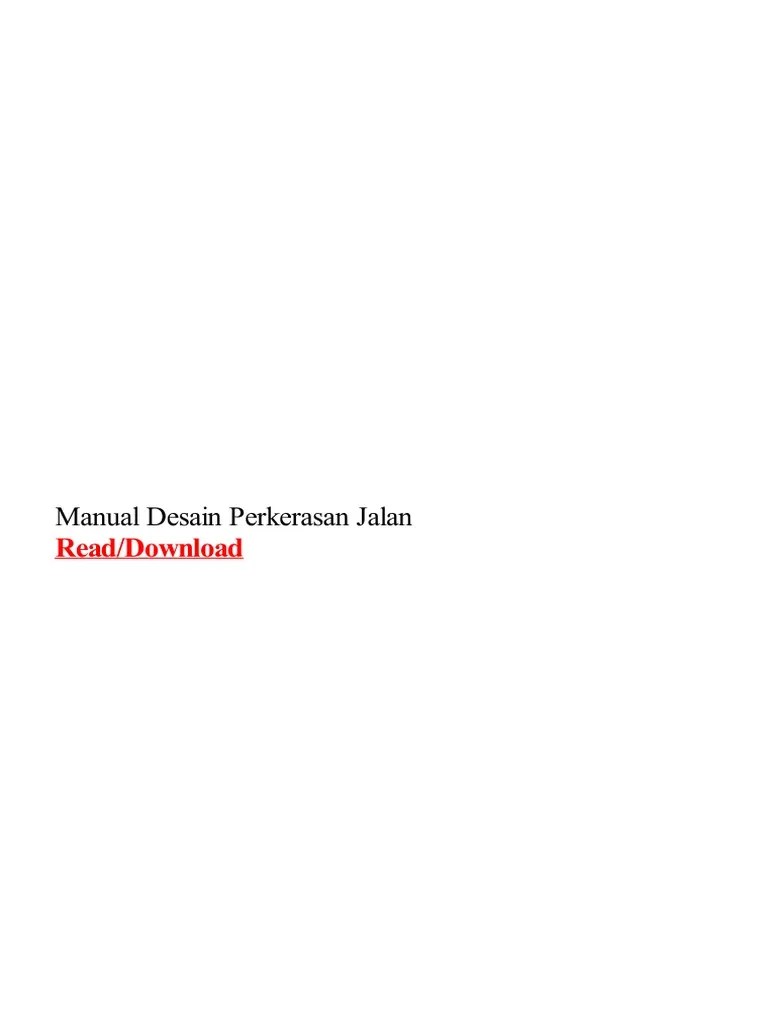 Manual Desain Perkerasan Jalan | PDF