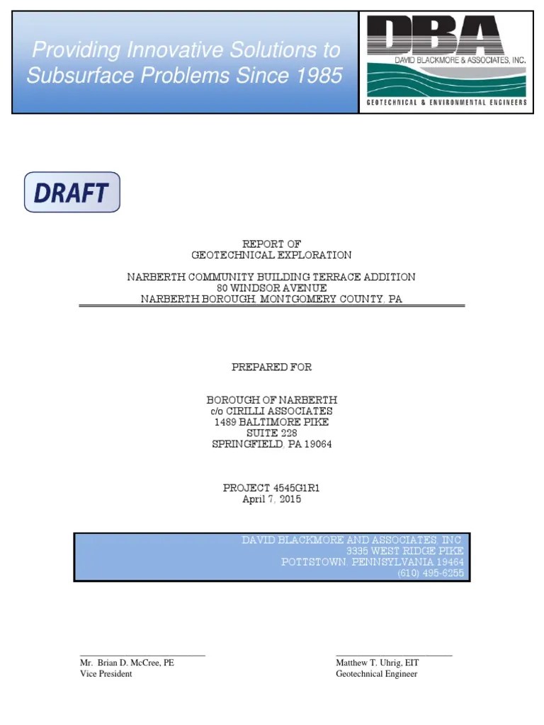 Geotechnical Report Draft | PDF | Geotechnical Engineering | Natural ...