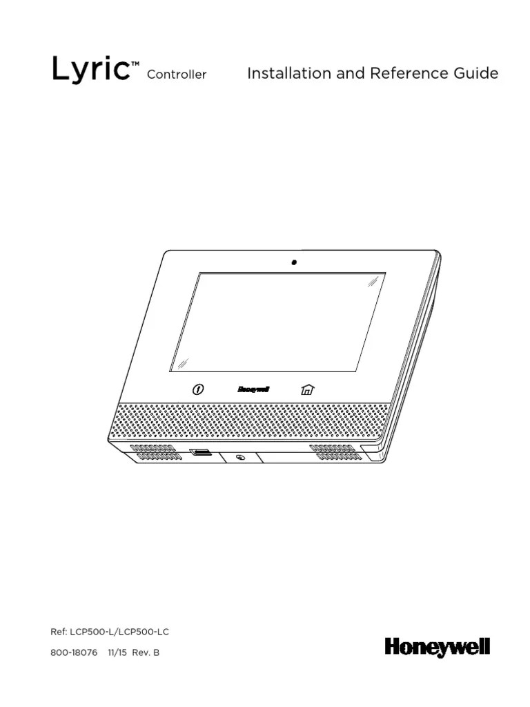 Honeywell Lyric Controller Installation And Setup Guide | PDF | Security Alarm | Battery ...