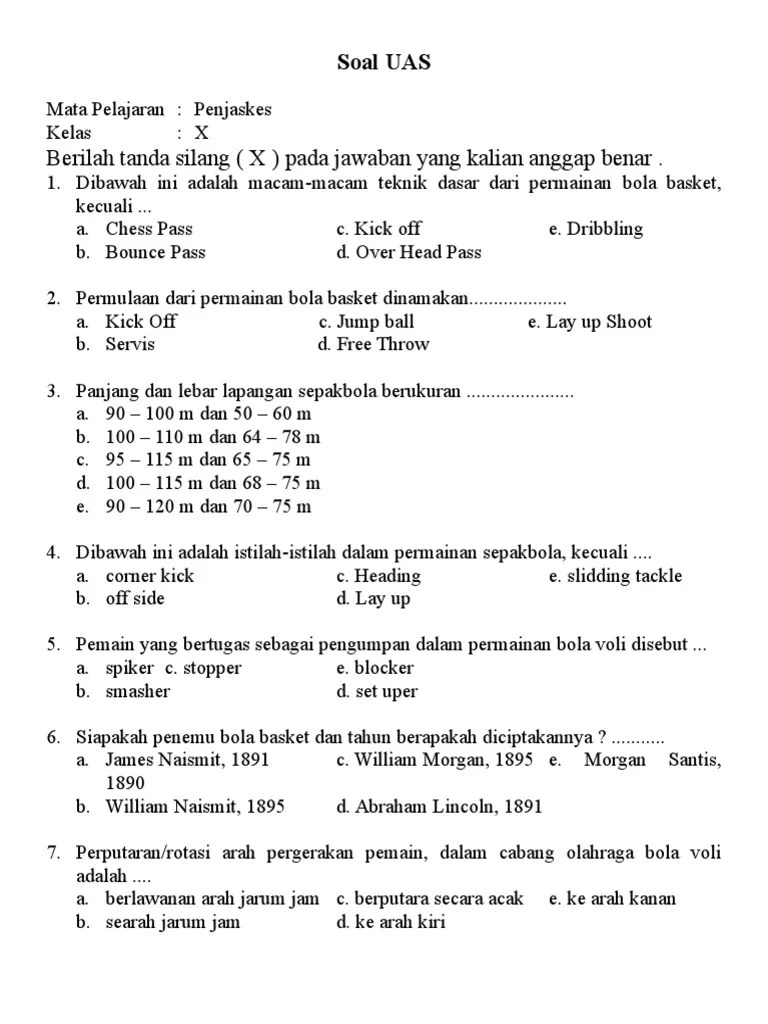 Contoh Soal Essay Tentang Bola Voli Sketsa