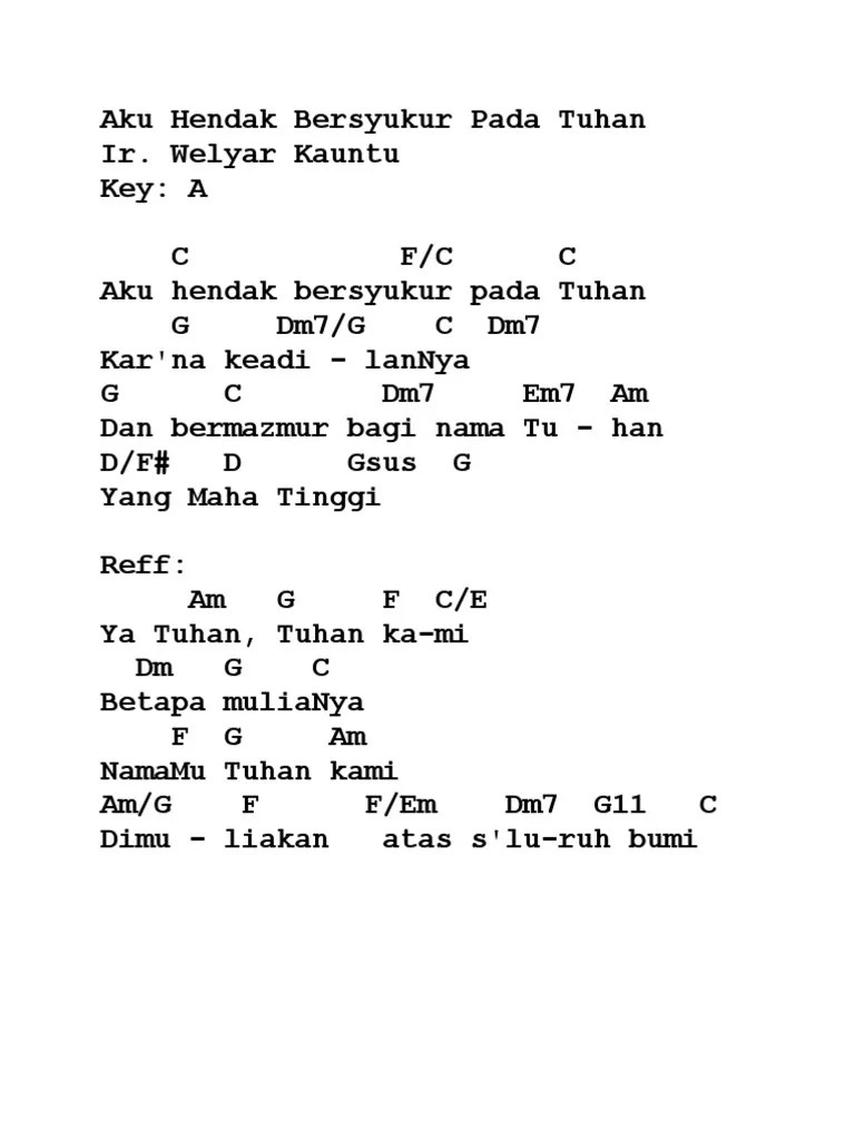 Aku Hendak Bersyukur Pada Tuhan | PDF