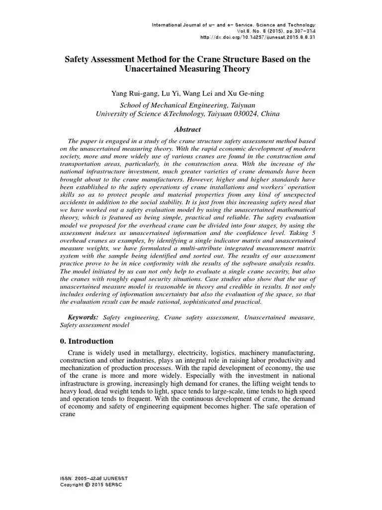 Crane Risk Assesment | PDF | Crane (Machine) | Safety