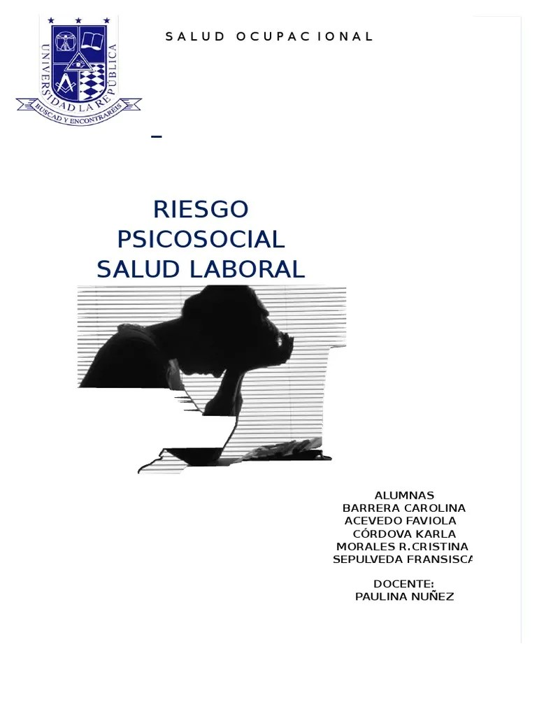 Salud Ocup. Riesgo Psico Social | PDF | Estrés (biología) | Seguridad Y Salud Ocupacional