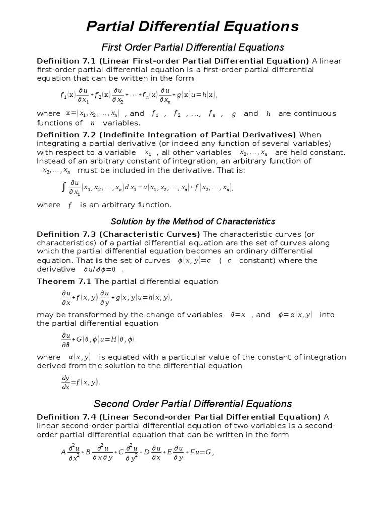 (7)Partial Differential Equations | Partial Differential Equation | Differential Equations