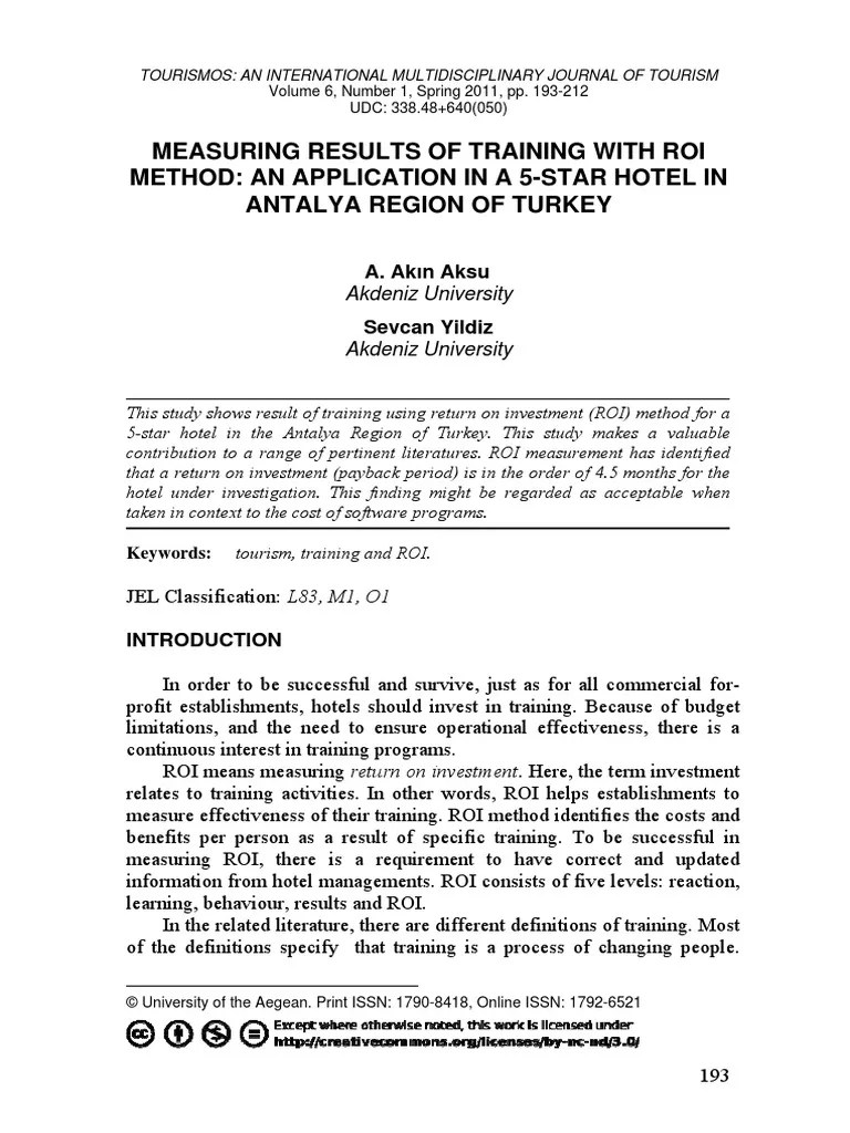 Measuring Training Result With ROI | PDF | Return On Investment ...