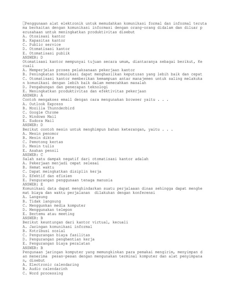 Kelas 10 smt 1 k13 silabus pengantar adm perkantoran xi. Soal Adm Perkantoran Kelas Xi Smk Pdf