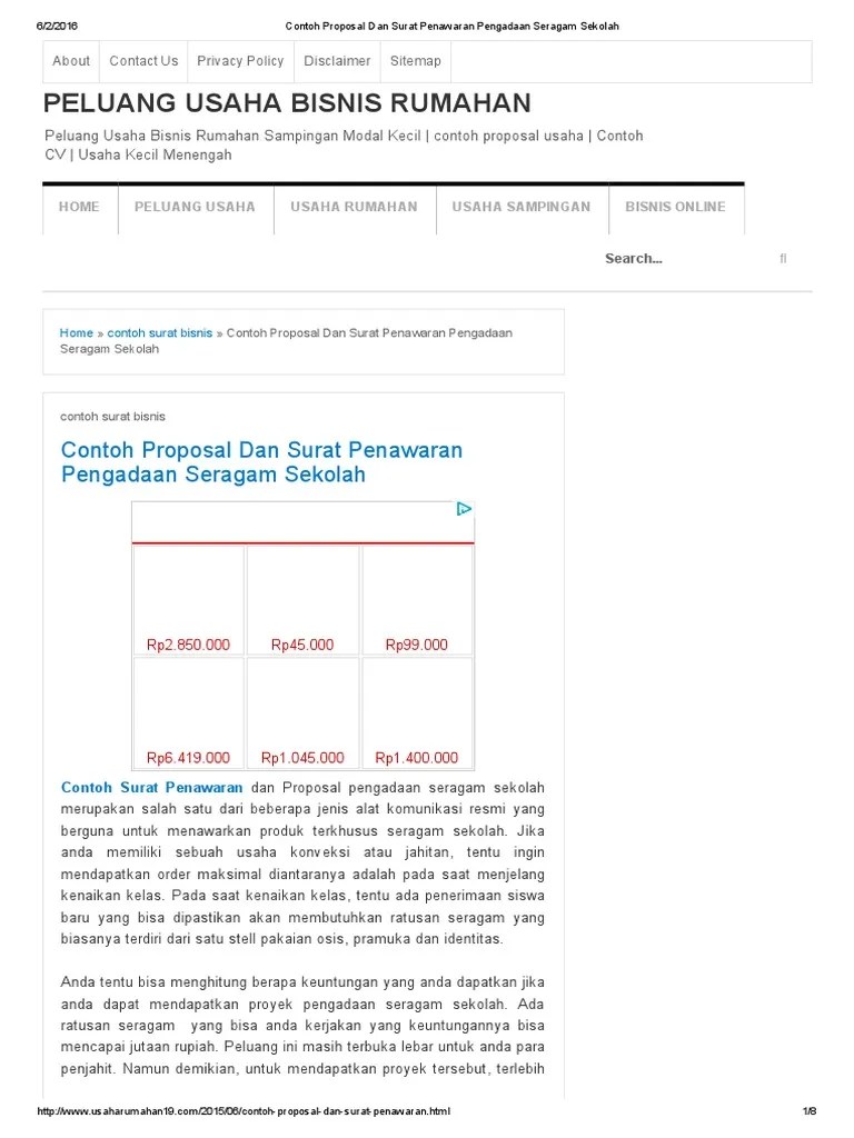 Inspirasi modis pembahasan baju seragam tentang . Contoh Proposal Dan Surat Penawaran Pengadaan Seragam