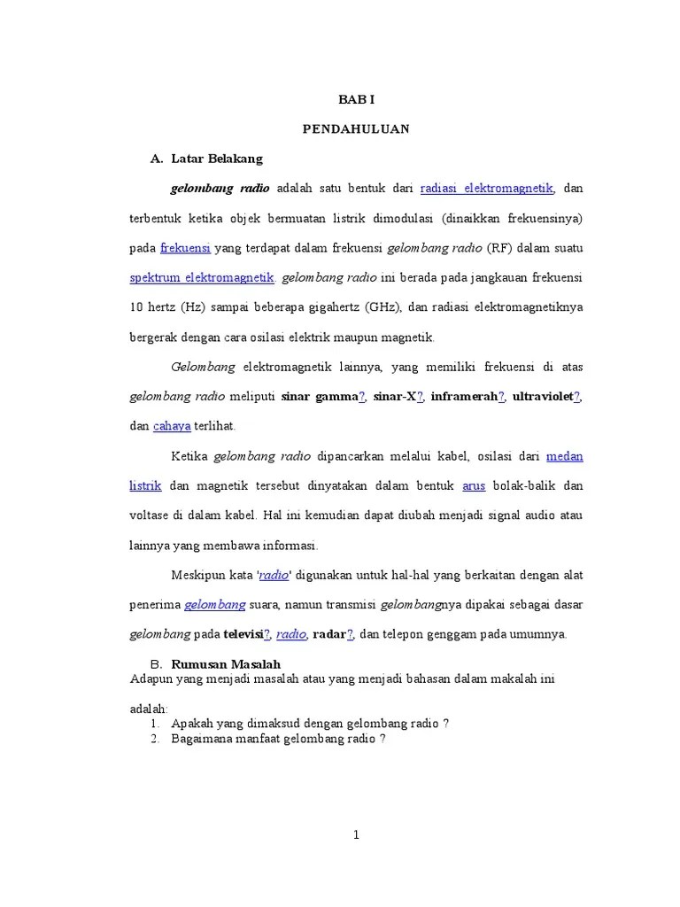 Makalah radiasi elektromagnetik kelas xii mia 2. Makalah Gelombang Radio Pdf