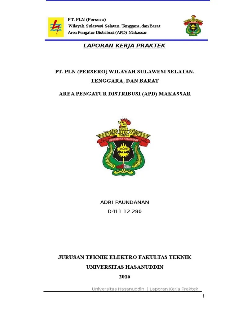 Halaman lembar pengesahan laporan kerja . Contoh Laporan Kerja Praktek Teknik Elektro Di Pln Barisan Contoh