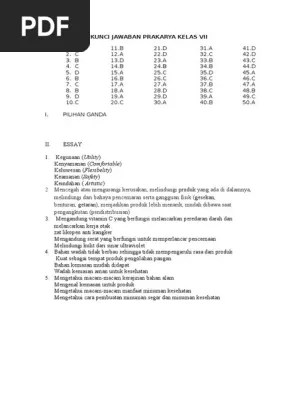 Berikut ini kunci jawaban soal latihan soal ujian akhir semester (uas) dan penilaian akhir semester (pas) mata pelajaran pjok penjaskes kelas 8 smp semester ganjil. Soal Prakarya Kelas 8 Semester 1 Dan Kunci Jawaban Temukan Jawab