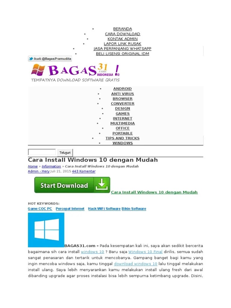 Cara Install W 10 Docx
