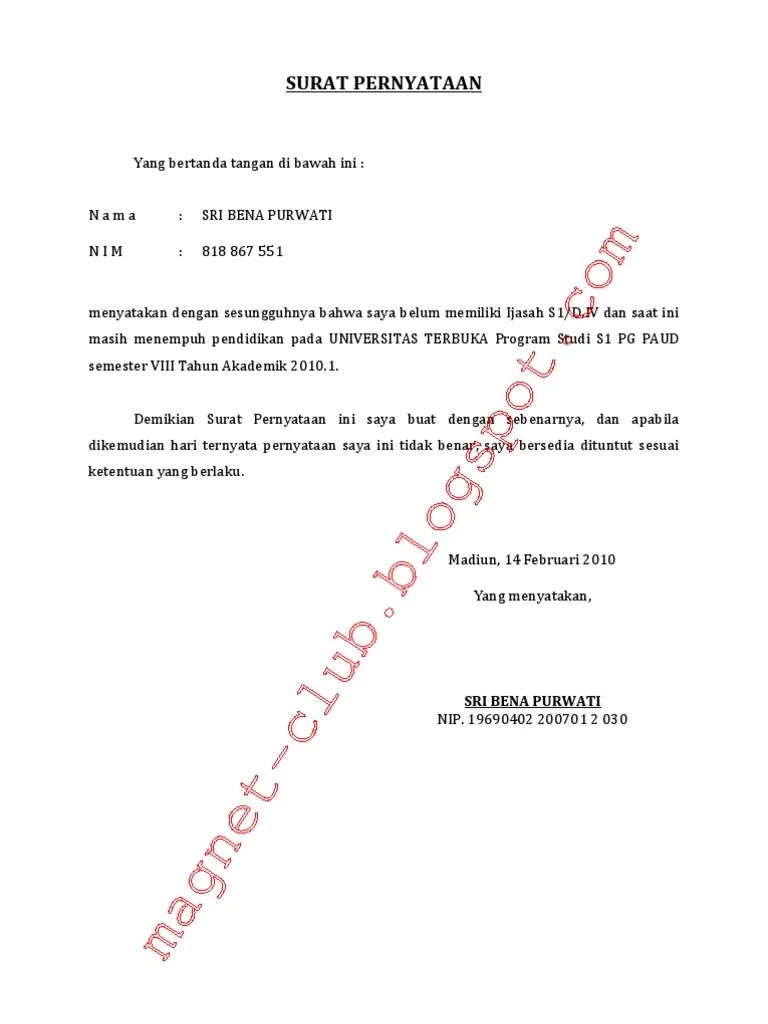 Surat Keterangan BLM Memiliki Ijazah | PDF