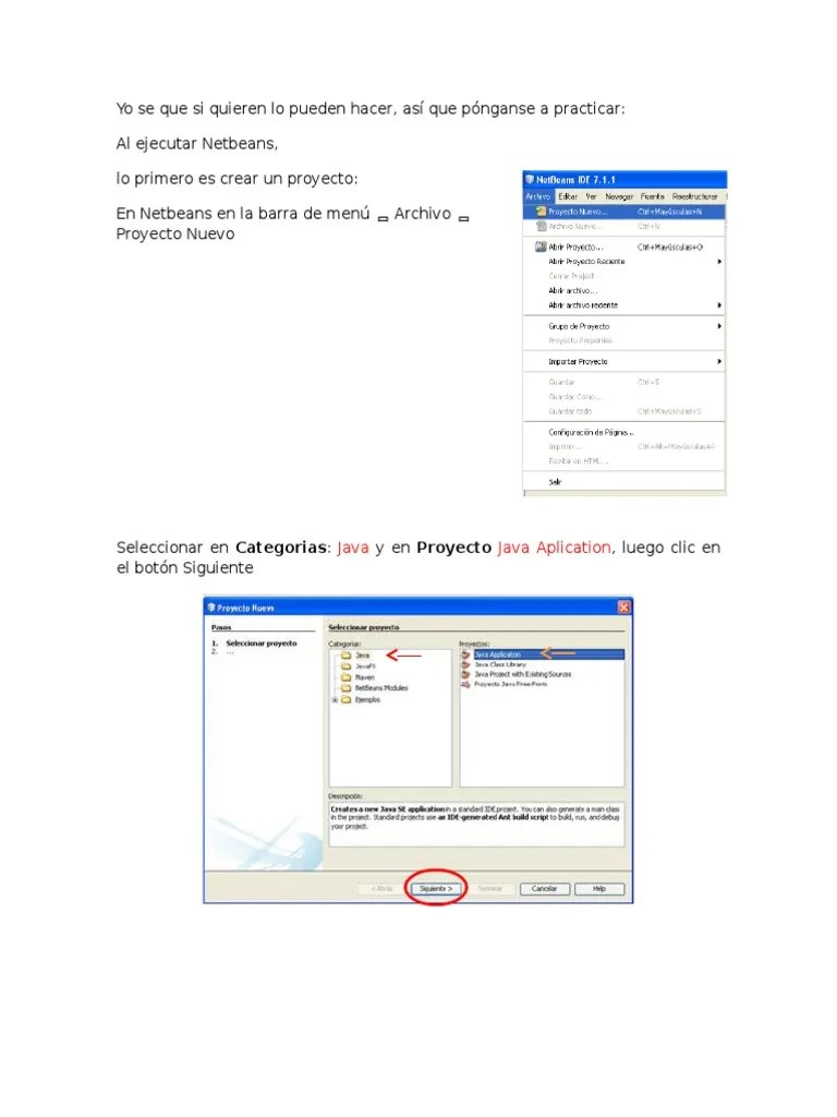 Como Crear Un Proyecto En NetBeans | PDF | Point And Click | Java ...