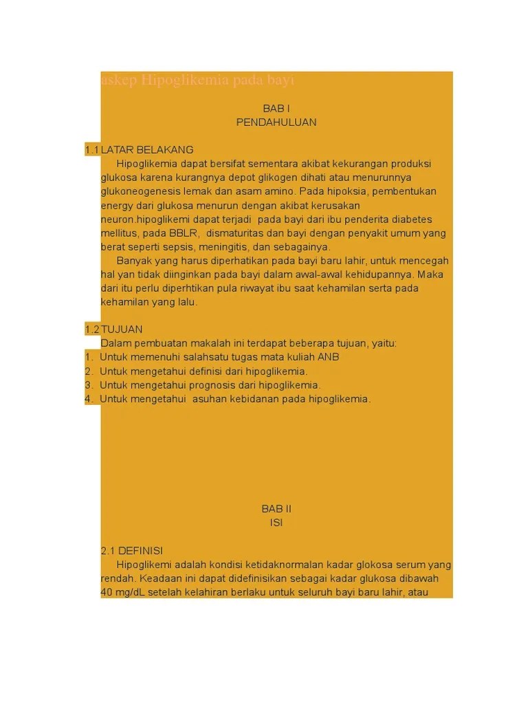 Askep Infeksi Neonatus Pdf Hipoglikemia merupakan sebuah kondisi yang menyebabkan bayi memiliki kadar gula yang rendah sehingga itu termasuk sangat rendah dibandingkan pada bayi yang sehat.
