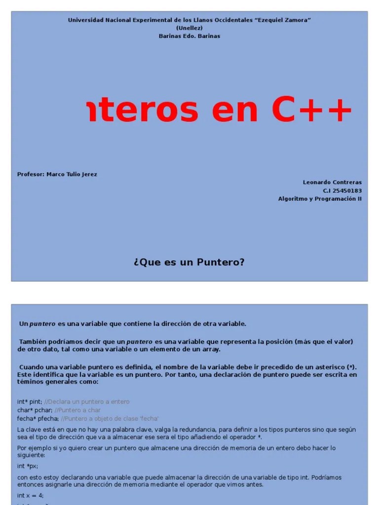 Manual De Punteros | PDF | Puntero (Programación De Computadora ...