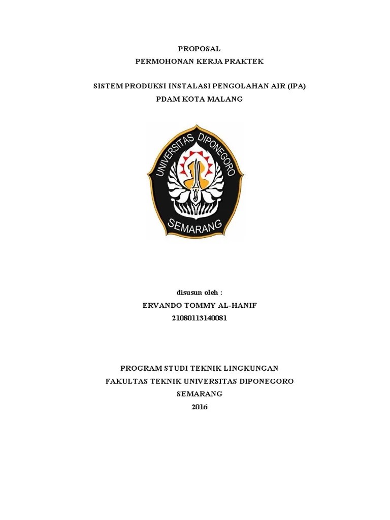 Dalam menyelesaikan laporan kerja praktek ini. Proposal Permohonan Kerja Praktek Pdam Malang Ervando Pdf Pdf