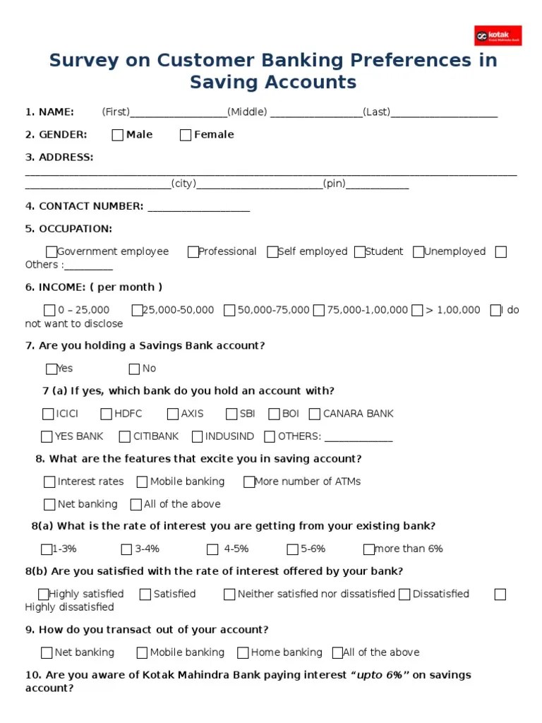 SA Questionnaire | PDF | Banks | Financial Services