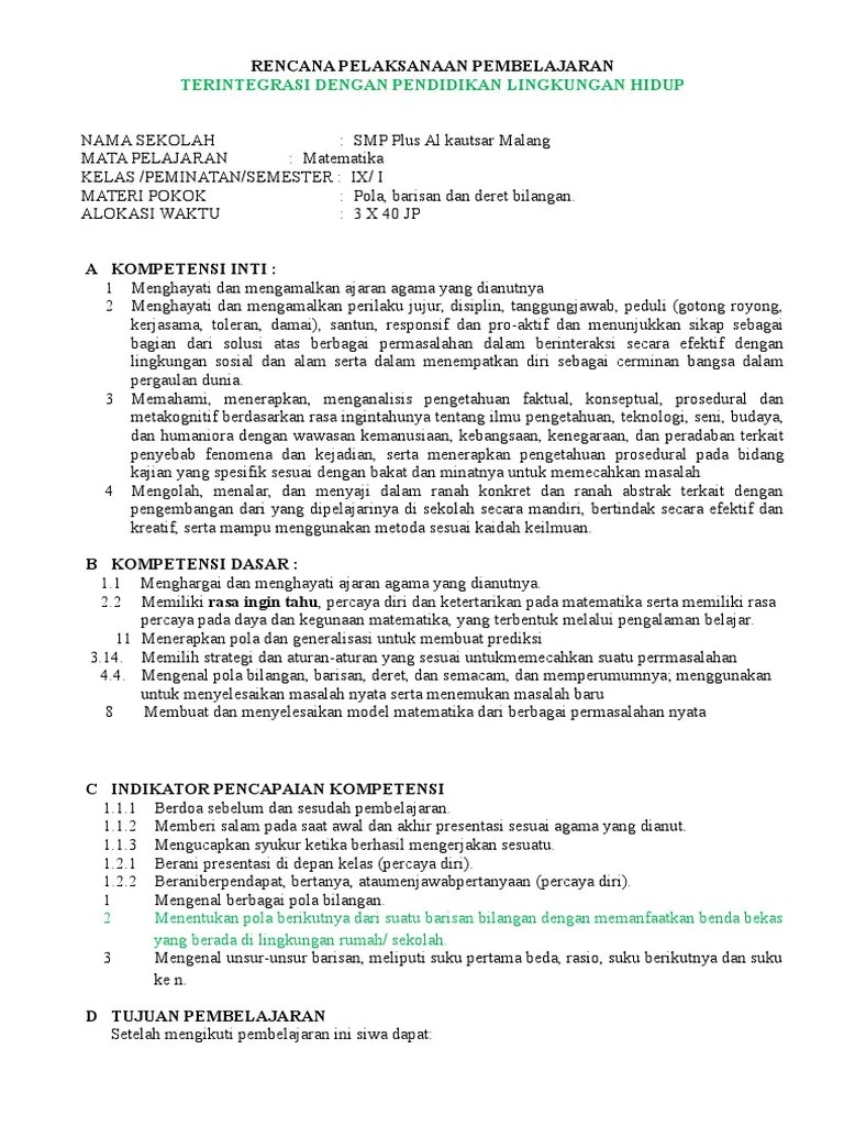 Kerangka silabus dan rpp matematika smp kelas 8 kurikulum 2013 semester 1 dan semester 2, bisa langsung download di artikel ini. Rpp Pola Adiwiyata Pdf