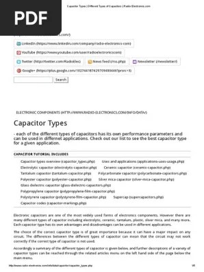 Capacitor Types Different Types Of Capacitors Radio
