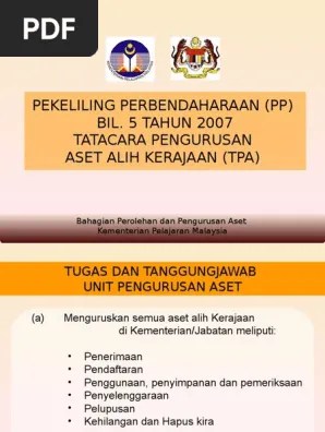 Pindaan ke atas sistem pemantauan pengurusan aset (sppa) dan sistem. Tatacara Pengurusan Aset Pdf
