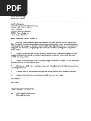 Dec 16, 2017 · berikut adalah 50 soal uas bahasa indonesia untuk kelas xii (12) semester 1 terbaru untuk persiapan menghadapi ulangan yang sekarang telah diubah menjadi penilaian akhir semester (pas). Surat Aduan Kerosakan Pdf