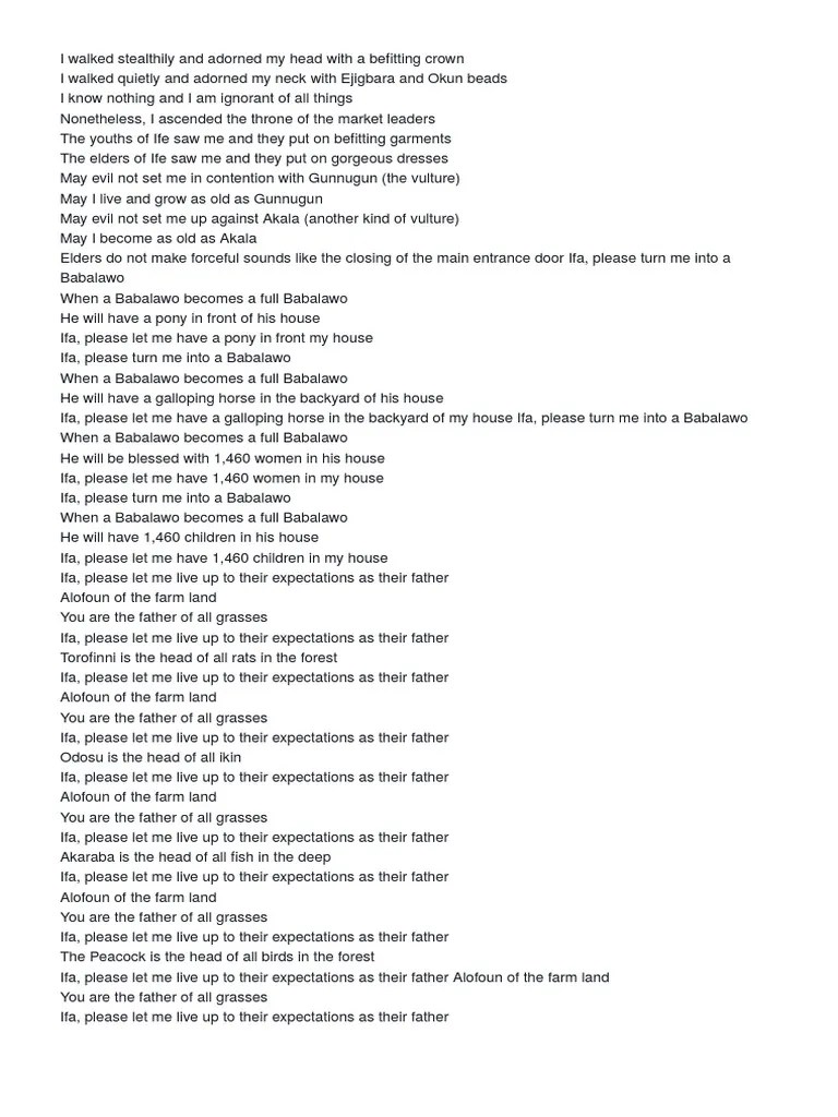Orin Ifa Oyekun Fun | PDF | Santería | Ethnic Religion