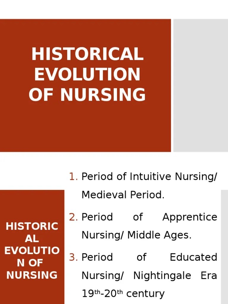 Historical Evolution Of Nursing | PDF | Florence Nightingale | Nursing