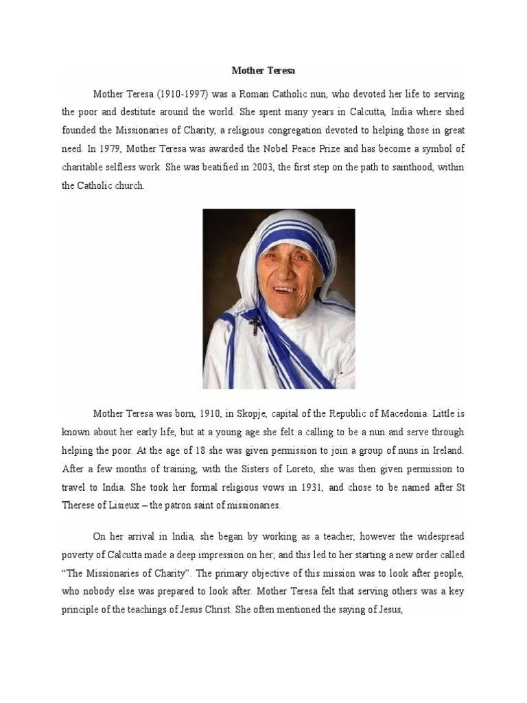 Mother Teresa: ST Therese Of Lisieux | Download Free PDF | Mother Teresa | Spaceflight