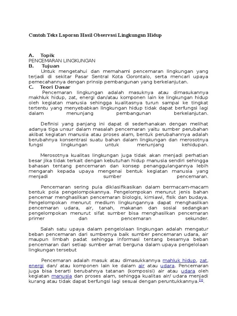 Contoh Laporan Hasil Observasi Lingkungan Rumah Nusagates 3 Contoh Teks Laporan Hasil Observasi.