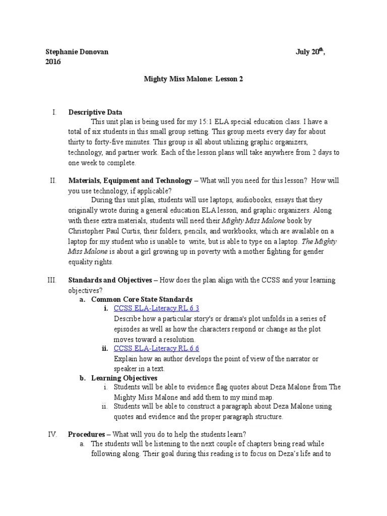 Sped 640 Lesson Plan 2 | PDF | Special Education | Pedagogy