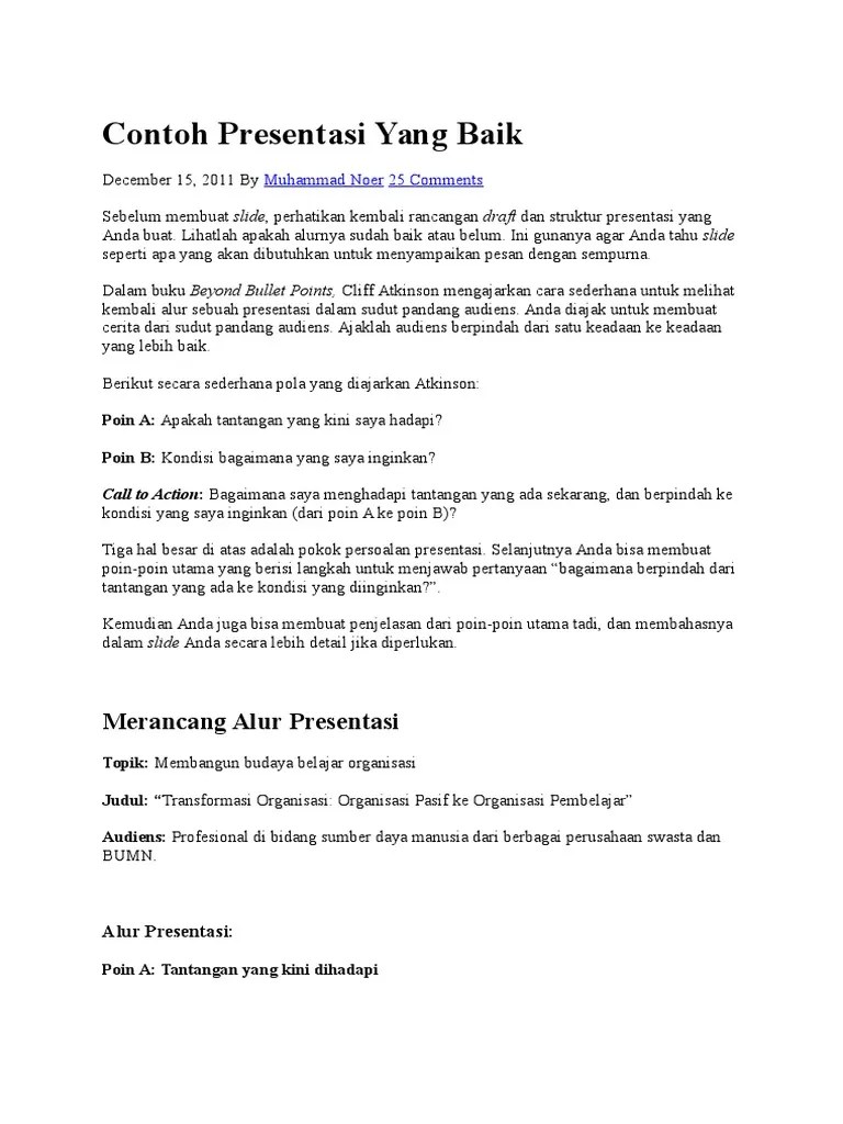 Contoh Presentasi Yang Baik | PDF