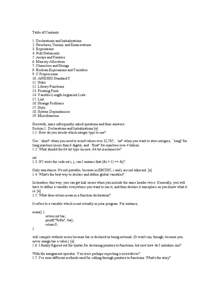 Interview Questions ! | PDF | C (Programming Language) | Pointer ...