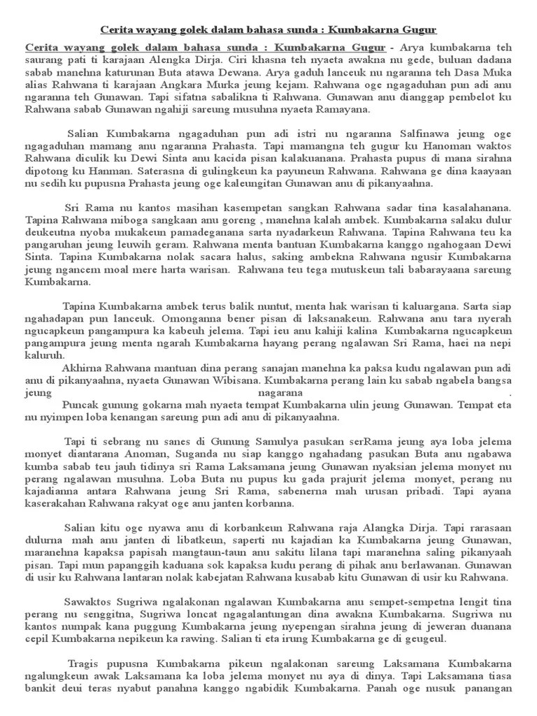 Tersedia ✓ gratis ongkir ✓ pengiriman sampai di . Cerita Wayang Golek Dalam Bahasa Sunda Pdf