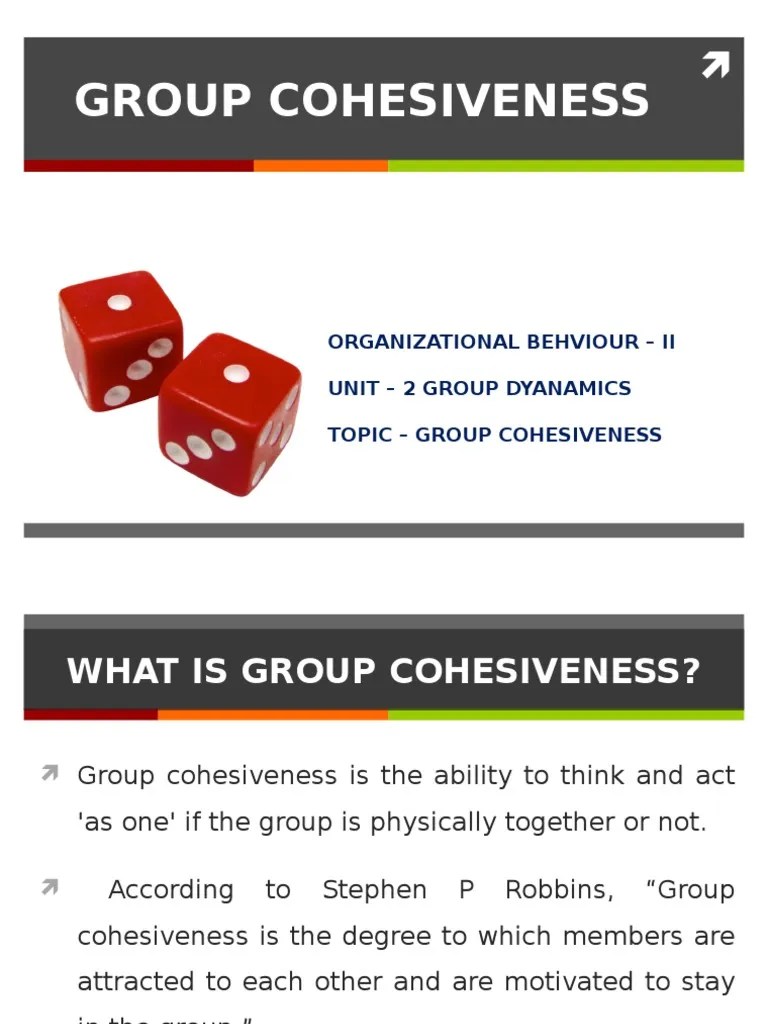 Unit - 2 Group Cohesiveness (GROUP DYNAMICS) | PDF | Group Cohesiveness | Applied Psychology