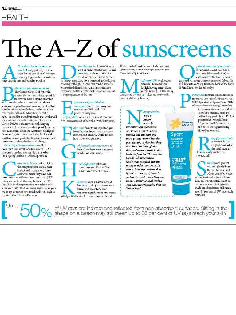 Sunscreen PDF | PDF | Sunscreen | Ultraviolet