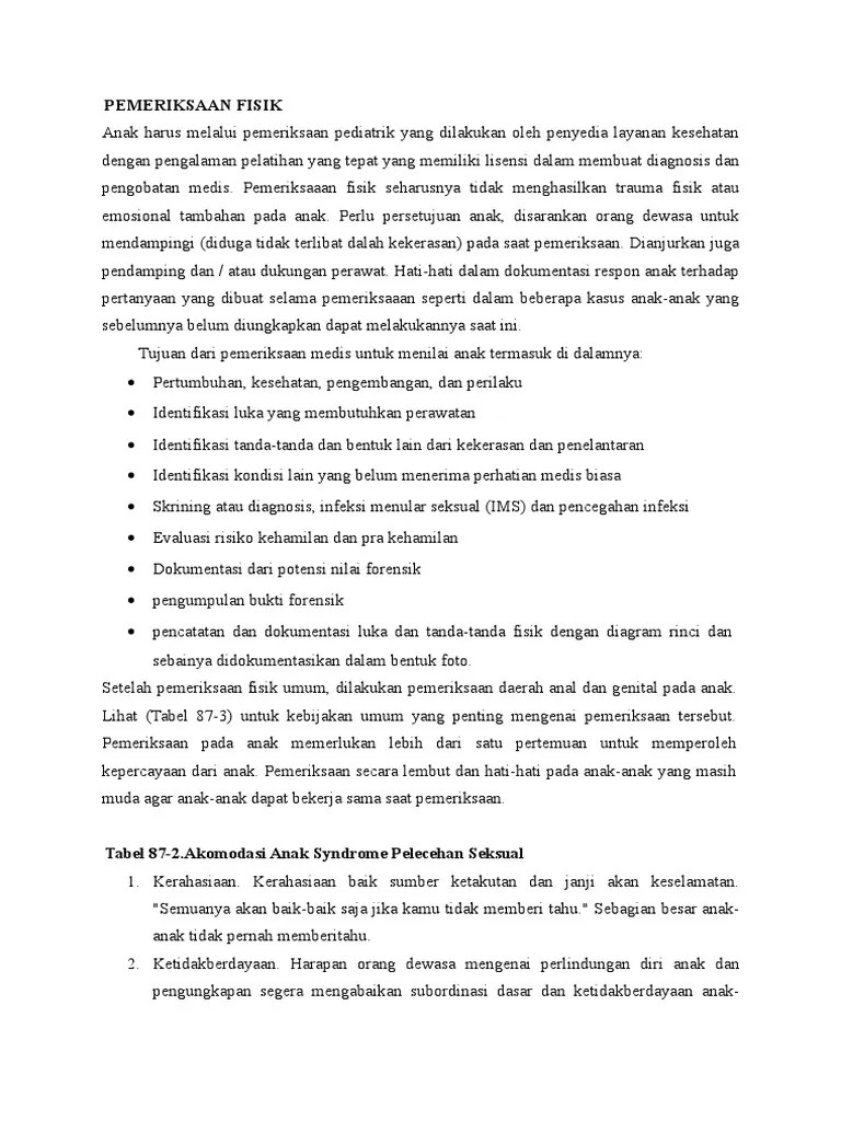 Pemeriksaan Fisik Pelecehan Seksual Pada Anak | PDF