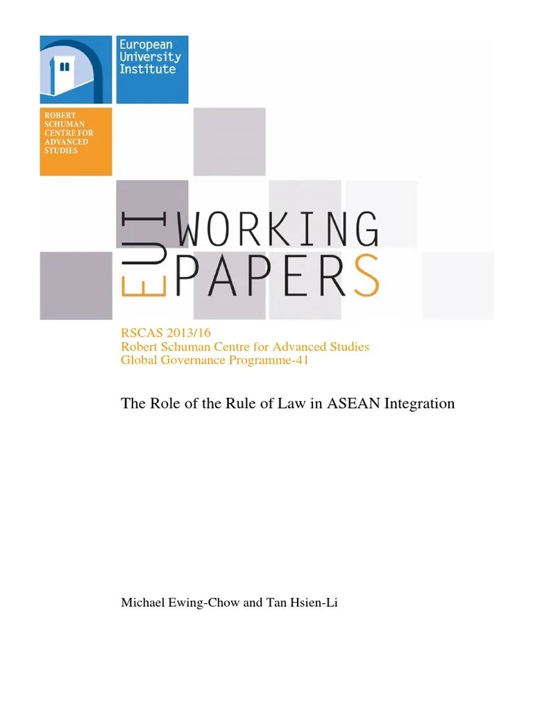 Ewing Chow TanHsien Li The Role Of The Rule Of Law In ASEAN Integration ...