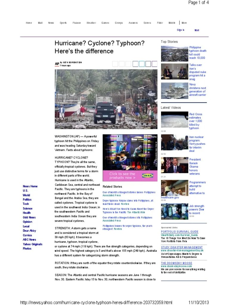 Hurricane? Cyclone? Typhoon? Here's The Difference: Top Stories | PDF | Tropical Cyclones ...