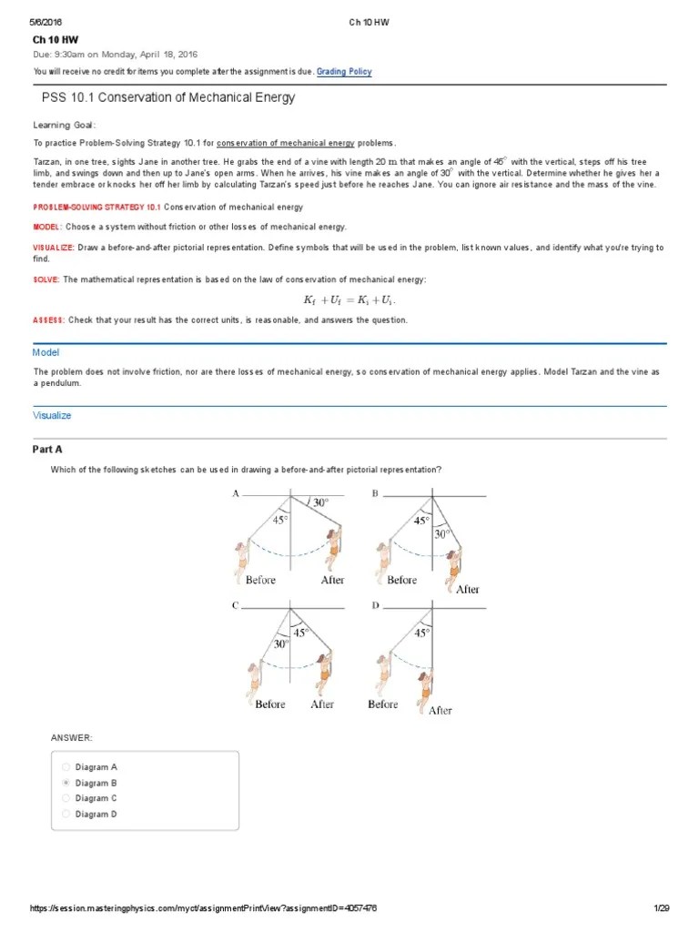 Mastering Physics CH 10 HW College Physics I LCCC | PDF | Collision ...